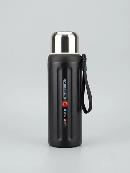 Double-Wall Vacuum Insulated Stainless Steel Thermos Flask Cum Water Bottle