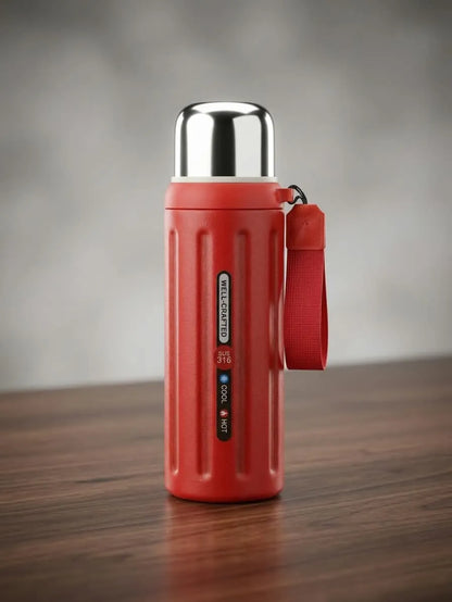 Double-Wall Vacuum Insulated Stainless Steel Thermos Flask Cum Water Bottle