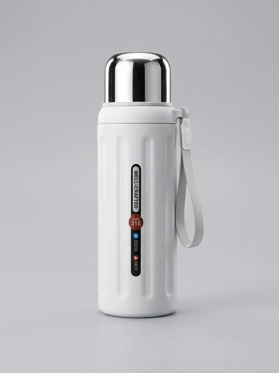 Double-Wall Vacuum Insulated Stainless Steel Thermos Flask Cum Water Bottle