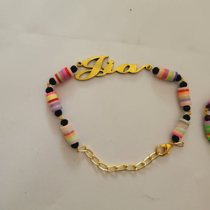 HOK Candy bracelet with personalised name - Rakhi Bracelet