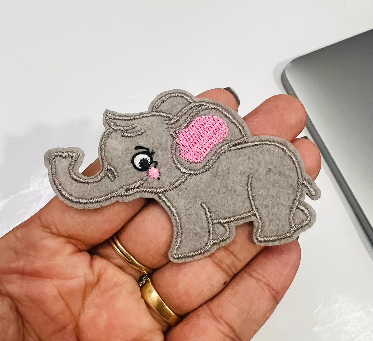 DIY HOK Cartoon Gold Chenille Embroidery Patch Varsity Iron on Sew on Decorative Repair Applique Patches with Gold Border for Clothing Bags DIY Art & Craft
