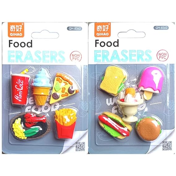 HOK Music/Food Eraser Pack of 2