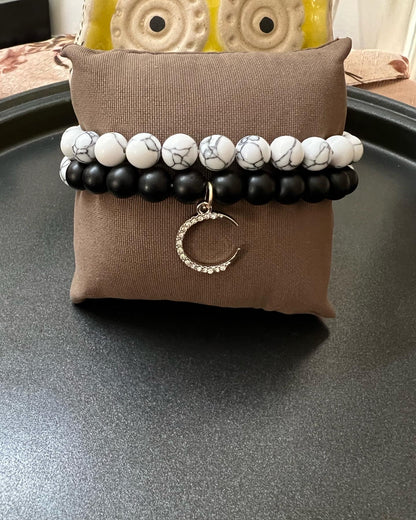 Star and Moon Charm Stack Bracelet