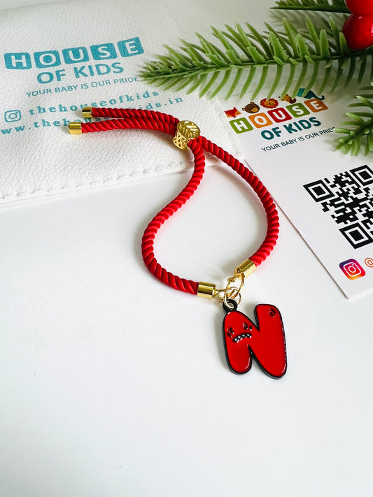 HOK Adjustable Thread Bracelet - Doddle Alphabet Charm - Random Thread Color - FREE SHIPPING