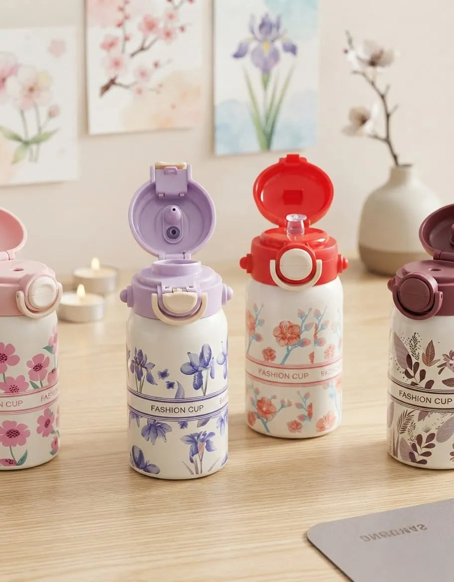Floral Insulated Dual Opening Bottle