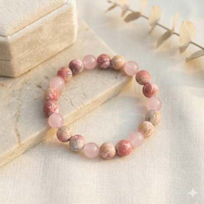 Beautiful Premium Quality Marble Beads Bracelets - Pink Marble Beads & Green Marble Beads 🩷💚
