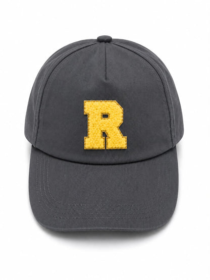 Personalised Cap with Initial Gold Chenille Patch Letter Alphabet