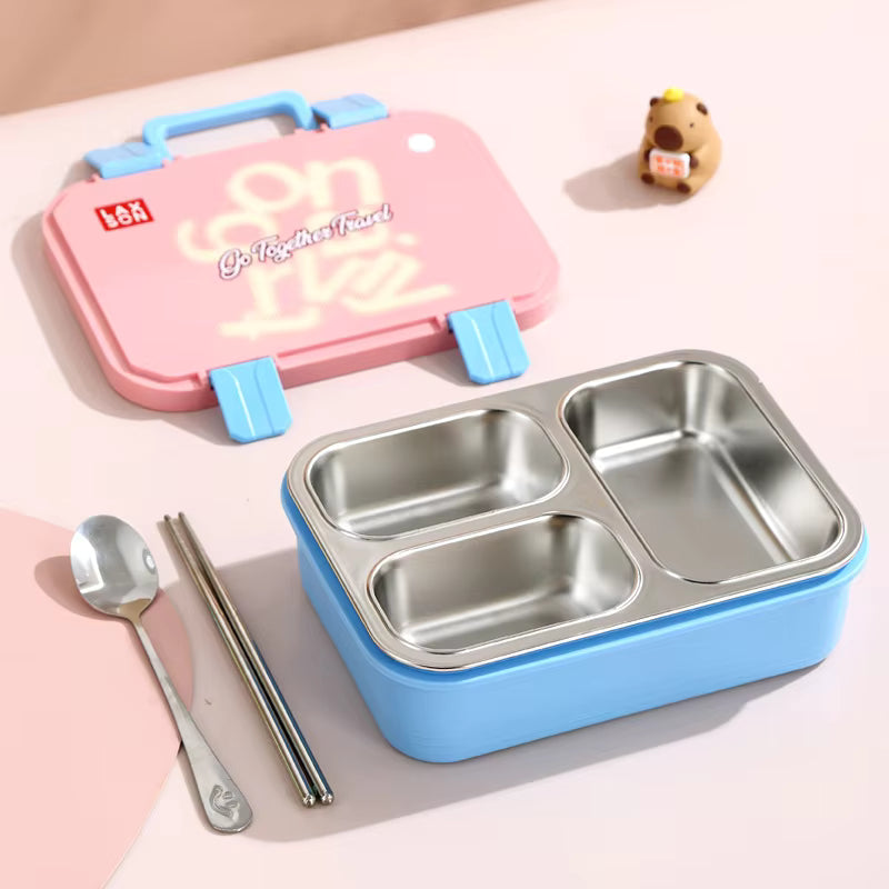 HOK 3 Compartment Stainless Steel Bento Lunch Box