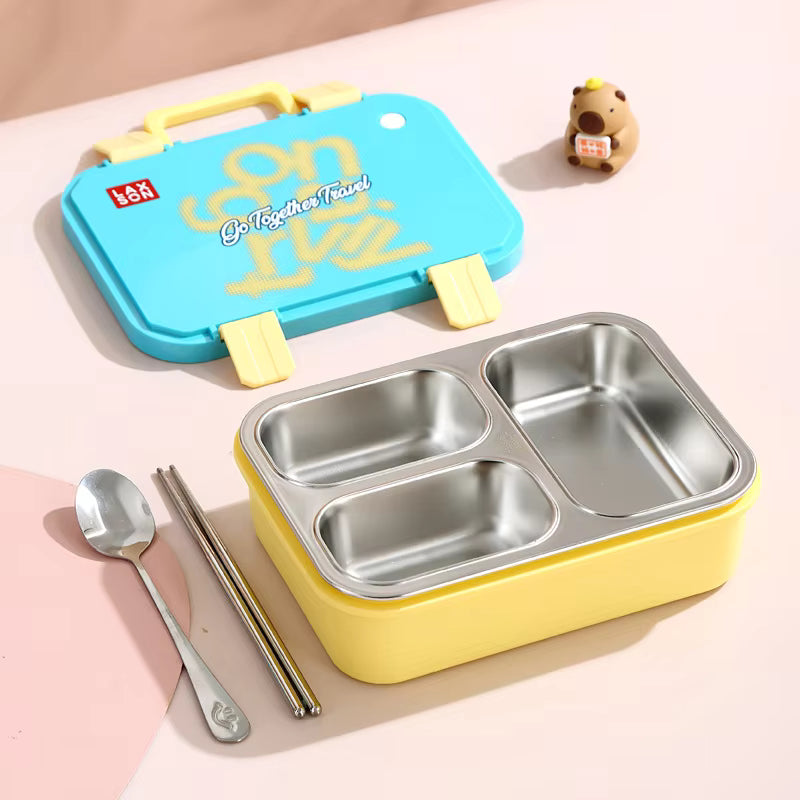 HOK 3 Compartment Stainless Steel Bento Lunch Box