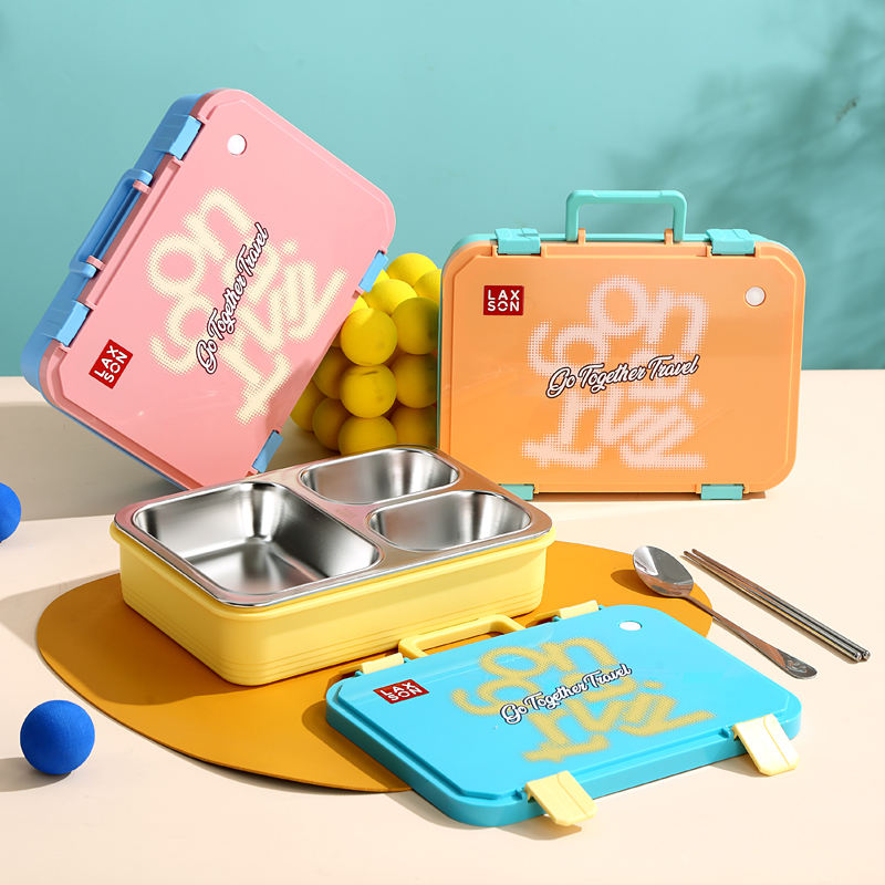 HOK 3 Compartment Stainless Steel Bento Lunch Box