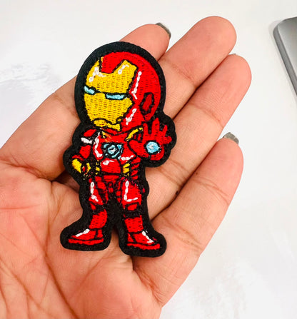 DIY HOK Cartoon Gold Chenille Embroidery Patch Varsity Iron on Sew on Decorative Repair Applique Patches with Gold Border for Clothing Bags DIY Art & Craft
