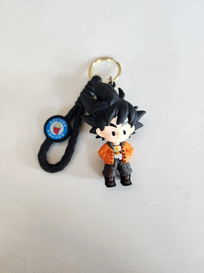 Keychain with a character figure on a light gray background