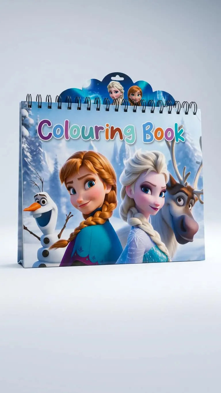 Kids Coloring Book with Stickers – Spiral Drawing & Activity Book