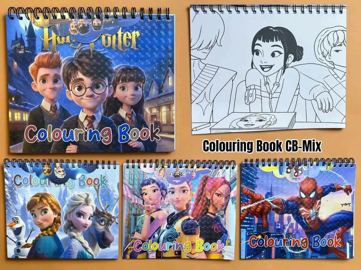 Kids Coloring Book with Stickers – Spiral Drawing & Activity Book