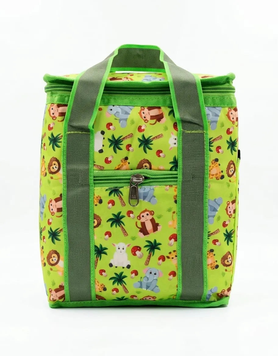 Kids Insulated Lunch Bag with Front Pocket & Bottle Compartment