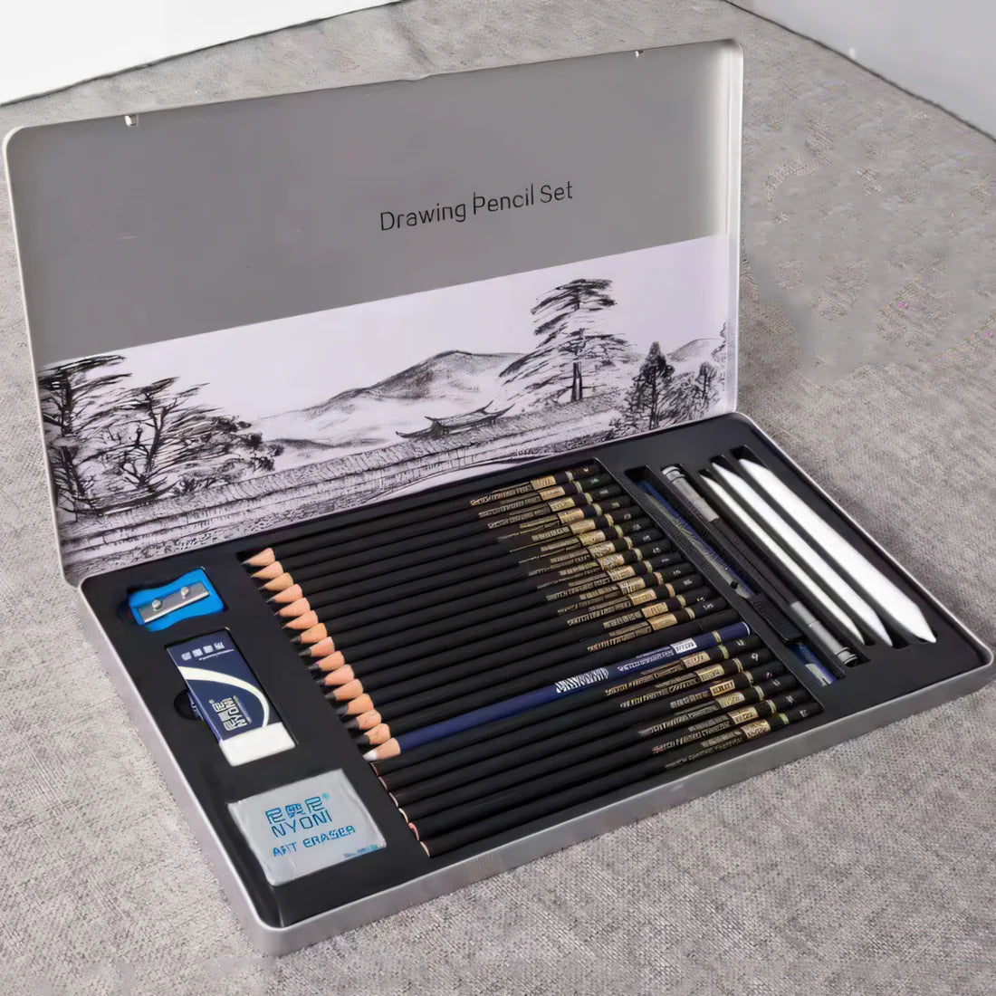 HOK Professional Sketching & Drawing Art Tool Kit- 29 Pcs