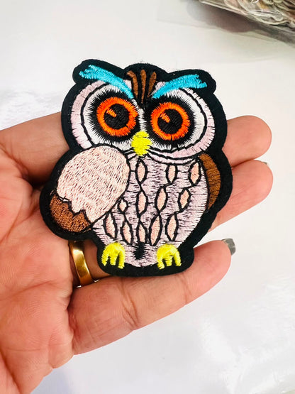DIY HOK Cartoon Gold Chenille Embroidery Patch Varsity Iron on Sew on Decorative Repair Applique Patches with Gold Border for Clothing Bags DIY Art & Craft