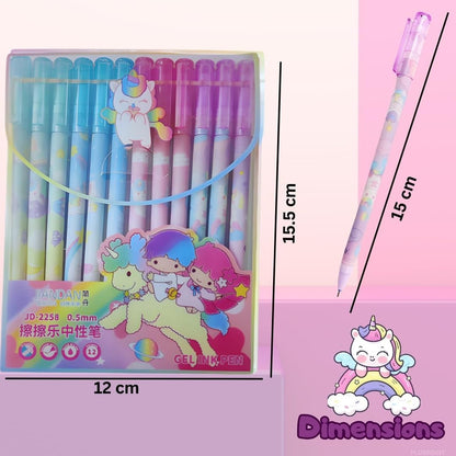 HOK Unicorn Theme Gel Pen Set- Pack of 12pc| Erasable Pens