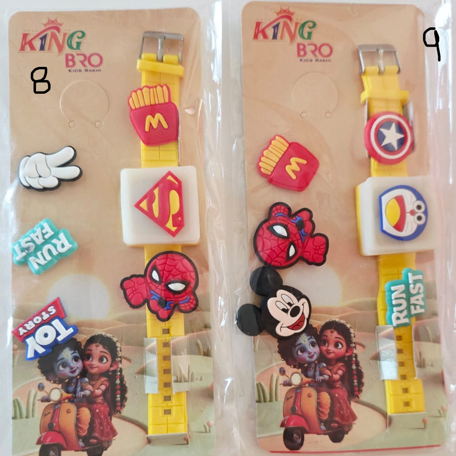 Light rakhi bands with changeable charms - Single pack