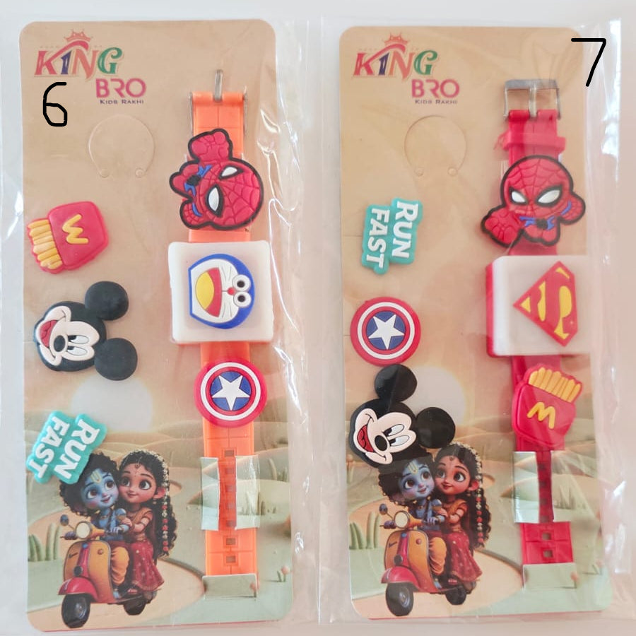 Light rakhi bands with changeable charms - Single pack