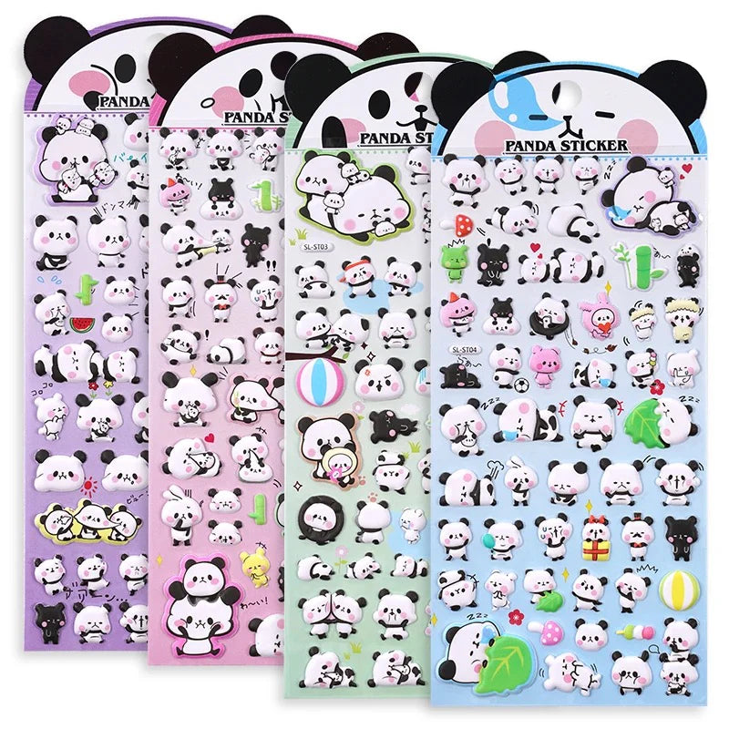 HOK 3D Puffy Panda Stickers- Pack of 4pc