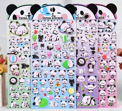 HOK 3D Puffy Panda Stickers- Pack of 4pc