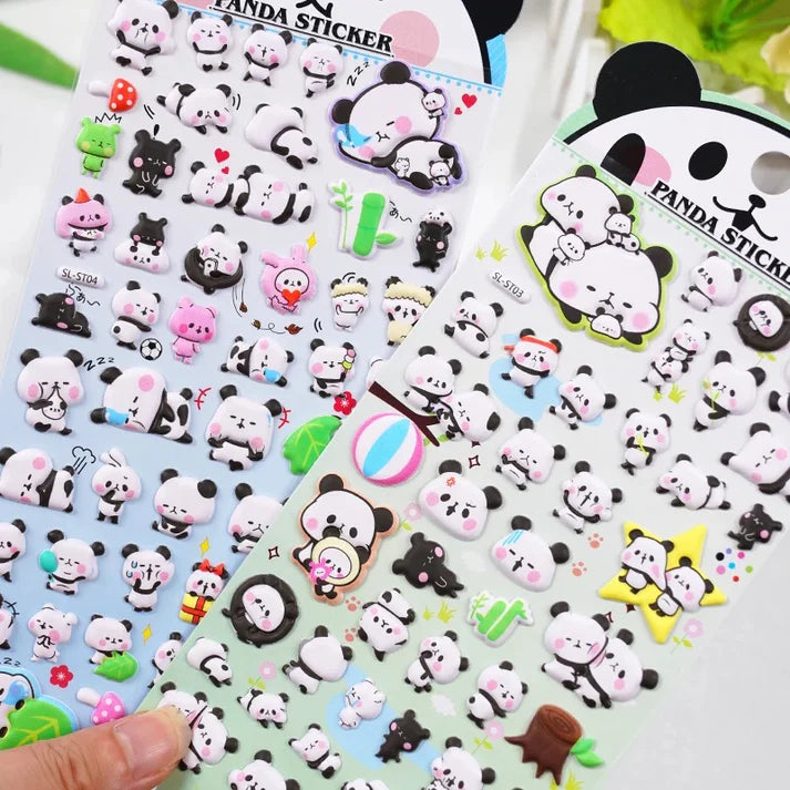 HOK 3D Puffy Panda Stickers- Pack of 4pc