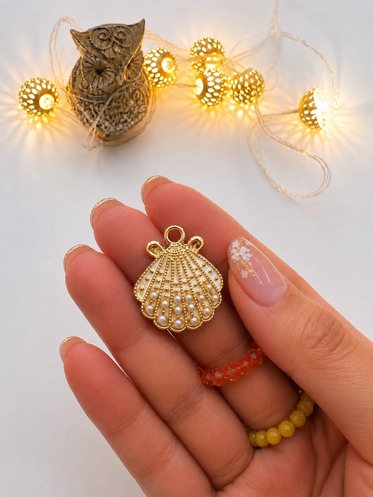 Seashell Enamel Charms | Size : 20mm | Clip-On Charm with lobster lock