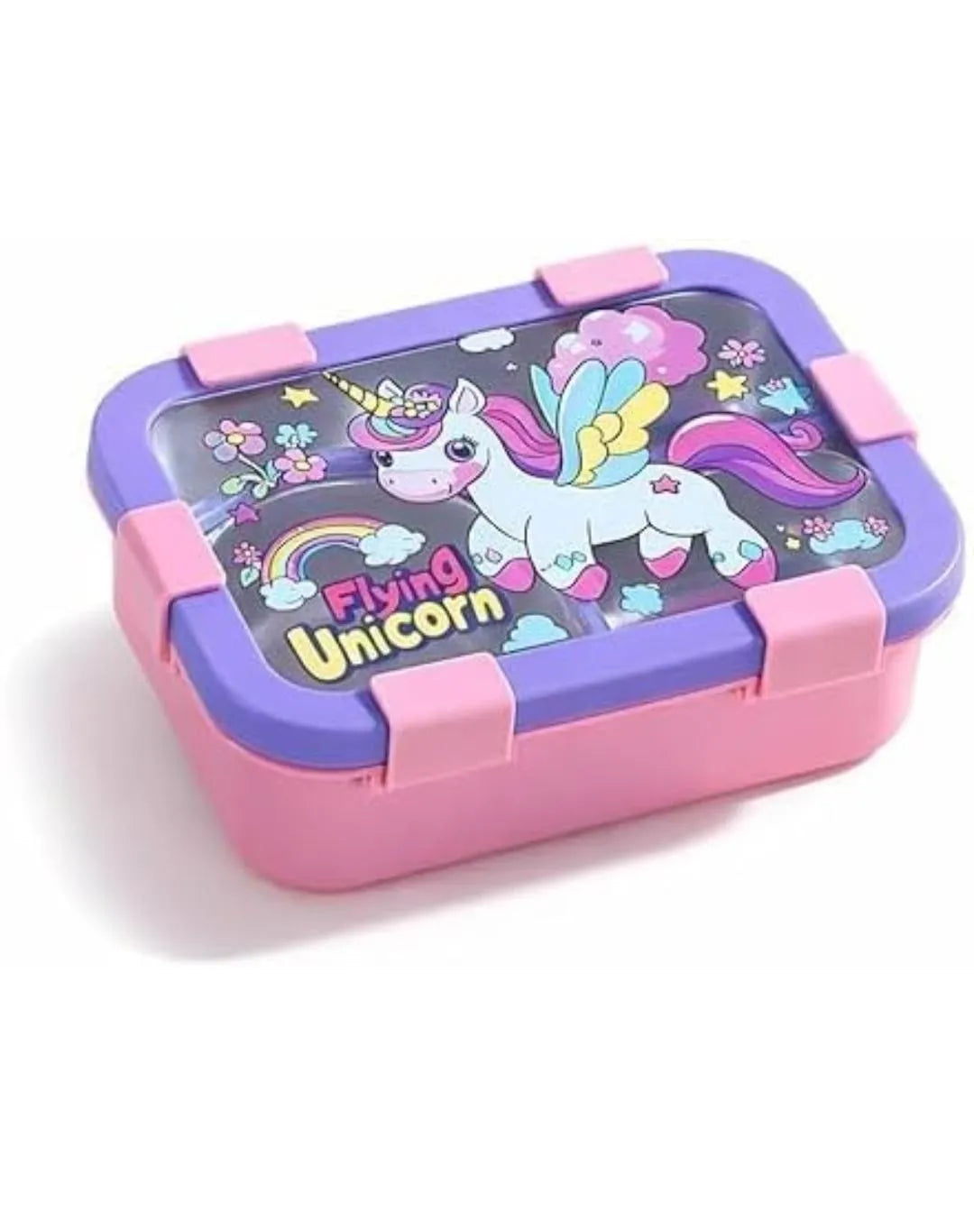 Stainless Steel 3 Compartment Bento Lunch Box with Spoon & Fork