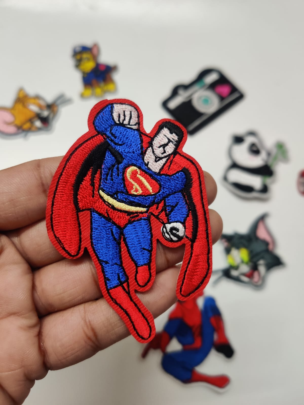 DIY HOK Cartoon Gold Chenille Embroidery Patch Varsity Iron on Sew on Decorative Repair Applique Patches with Gold Border for Clothing Bags DIY Art & Craft