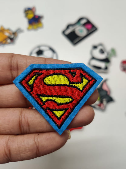 DIY HOK Cartoon Gold Chenille Embroidery Patch Varsity Iron on Sew on Decorative Repair Applique Patches with Gold Border for Clothing Bags DIY Art & Craft