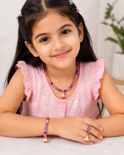 Unicorn Necklace, Bracelet and Ring Set