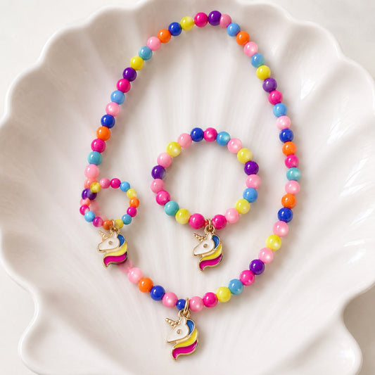 Unicorn Necklace, Bracelet and Ring Set