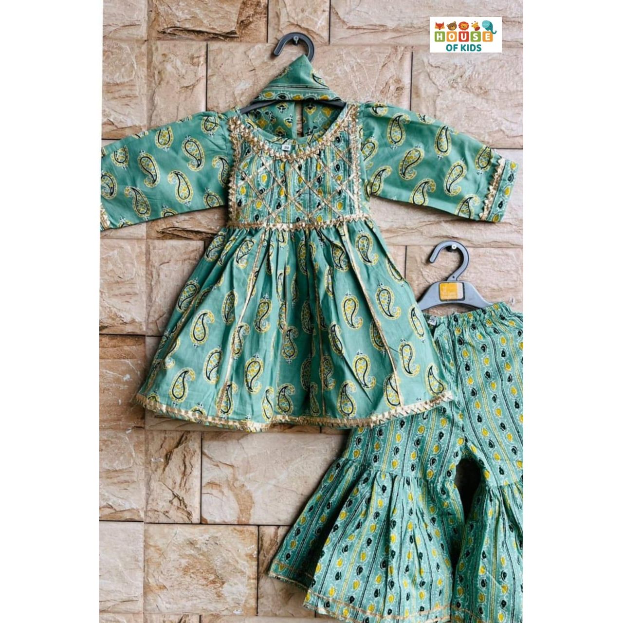 Girls Kurti Sharara with Dupatta Set