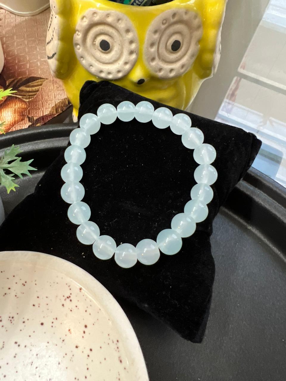 Light Blue Beads Bracelet - Stretchable (Perfect for Dailywear)