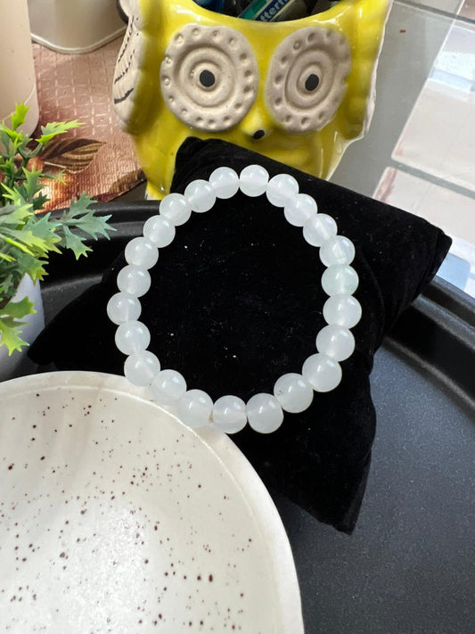 White Beads Bracelet - Stretchable (Perfect for Dailywear)