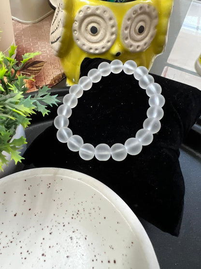 White Transparent Beads Bracelet - Stretchable (Perfect for Dailywear)