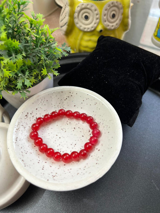 Red Beads Bracelet - Stretchable (Perfect for Dailywear)