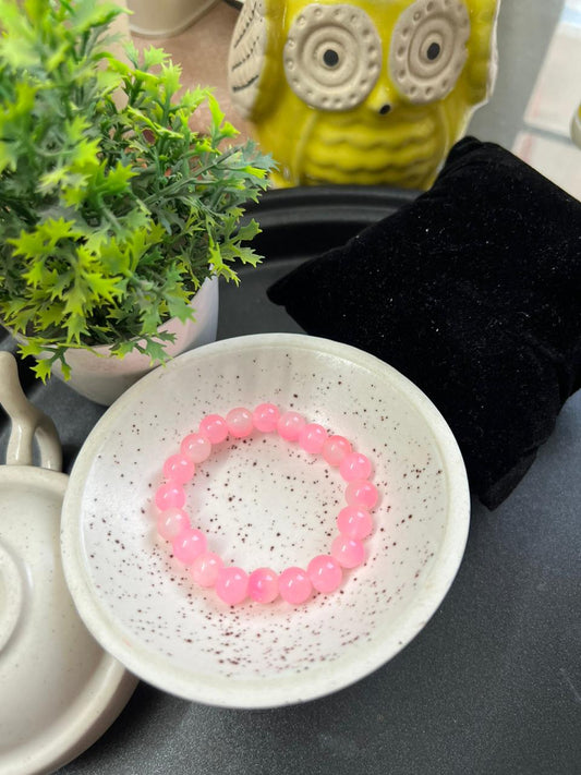 Light Pink Shaded Beads Bracelet - Stretchable (Perfect for Dailywear)