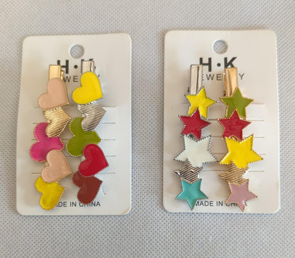 Star/Heart Shape Hair Clip Pair Set