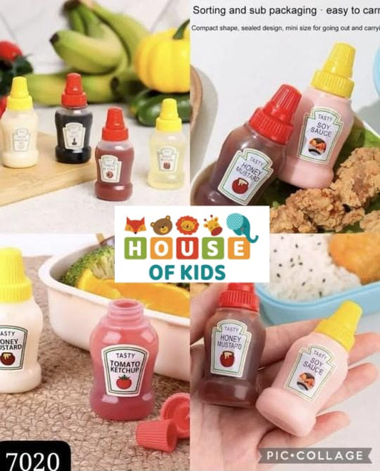 HOK 2pc Mini Ketchup Bottle Small Condiment Squeeze Bottle