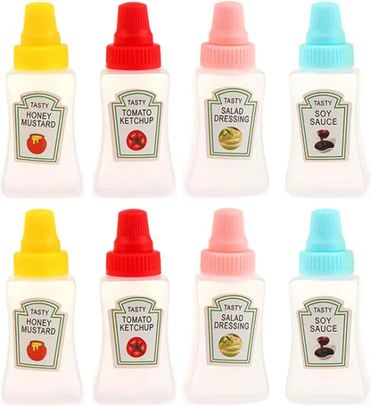 HOK 2pc Mini Ketchup Bottle Small Condiment Squeeze Bottle