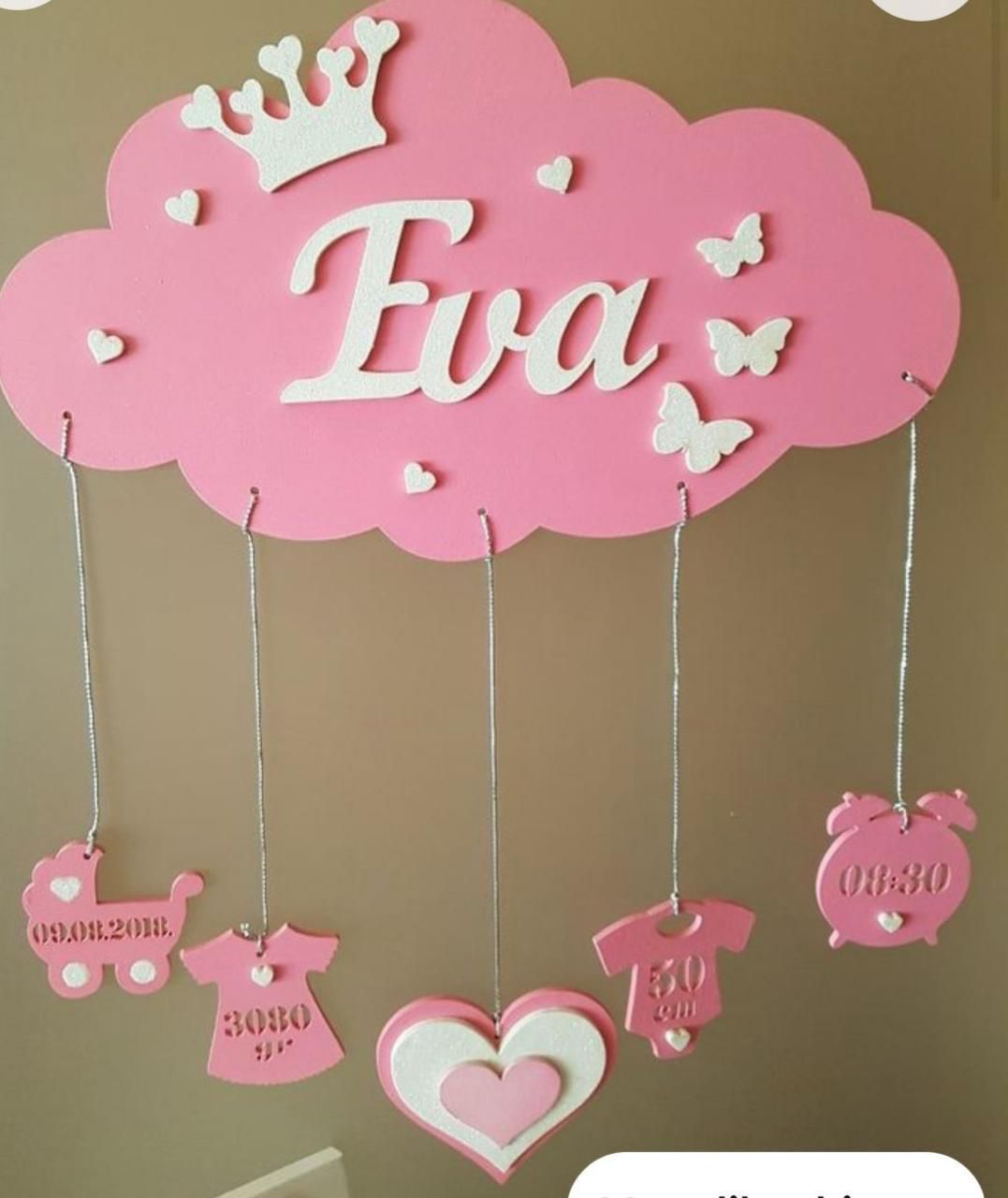 Beautiful Birth Statistic Wooden Hanging Frame