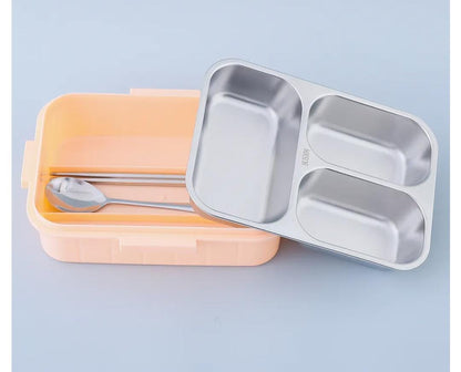 HOK 3 Compartment Stainless Steel Leak Proof Lunch Box