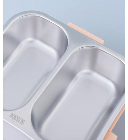 HOK 3 Compartment Stainless Steel Leak Proof Lunch Box