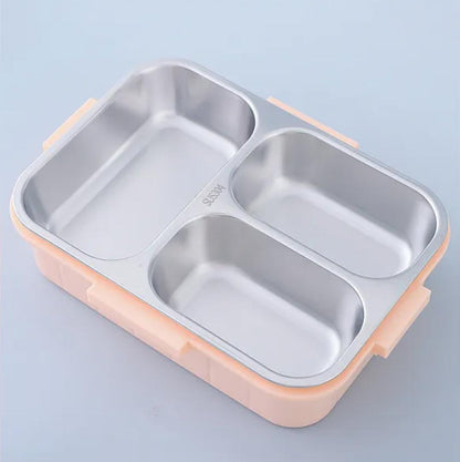 HOK 3 Compartment Stainless Steel Leak Proof Lunch Box