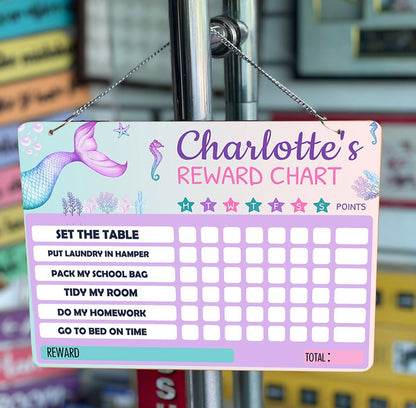 Personalized Rewards Chart with Duster & Marker Combo with attached Chain