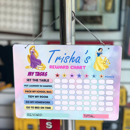 Personalized Rewards Chart with Duster & Marker Combo with attached Chain