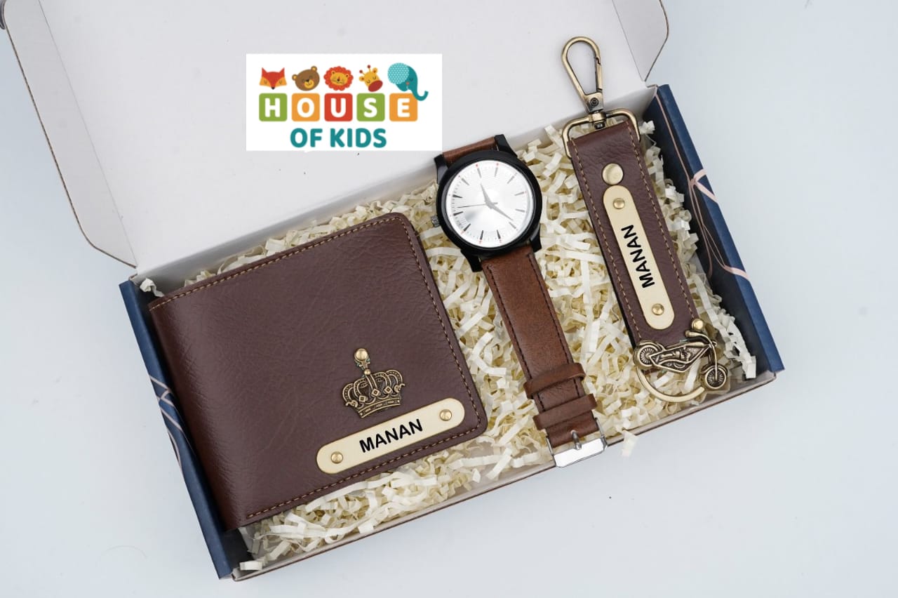 Nexon Mens Wallet + Nexon Keychain with Hook + Classy Leather Mens Watch