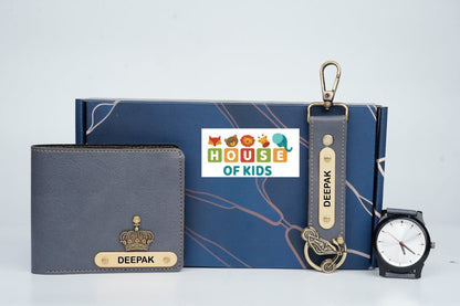 Nexon Mens Wallet + Nexon Keychain with Hook + Classy Leather Mens Watch